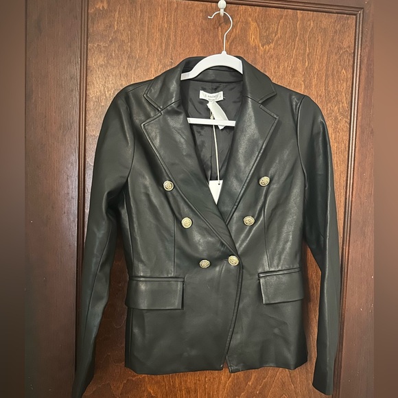 NWT J. Society Vegan Leather Blazer With Gold
Buttons Size S - Picture 2 of 5